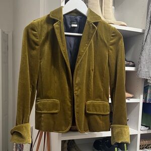 J. Crew Mustard Velvet Blazer